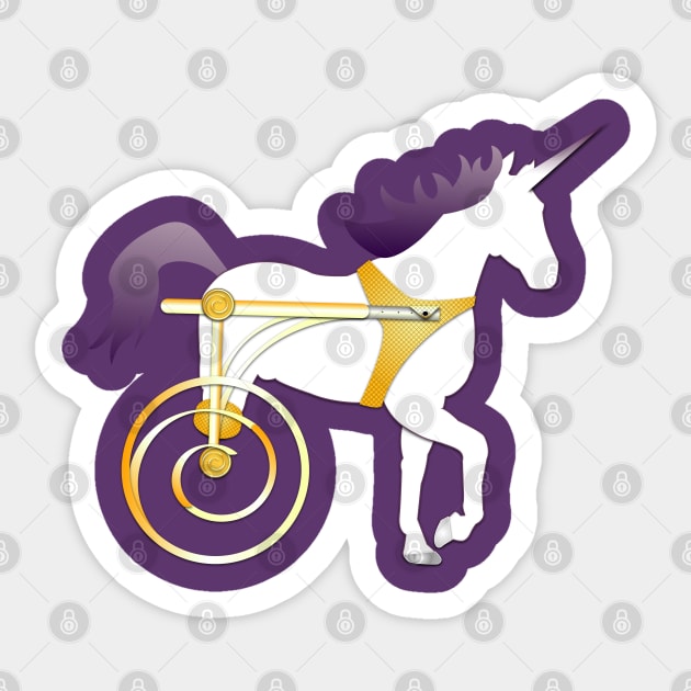 Unicorn On Wheels Sticker by RollingMort91